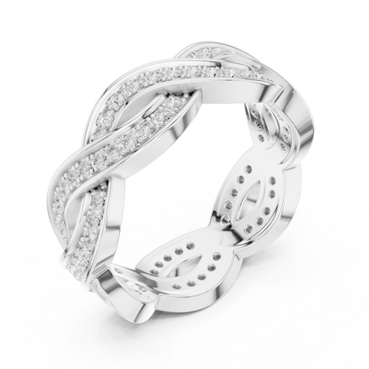Round Cut Lab Grown Diamond Ring in White Gold