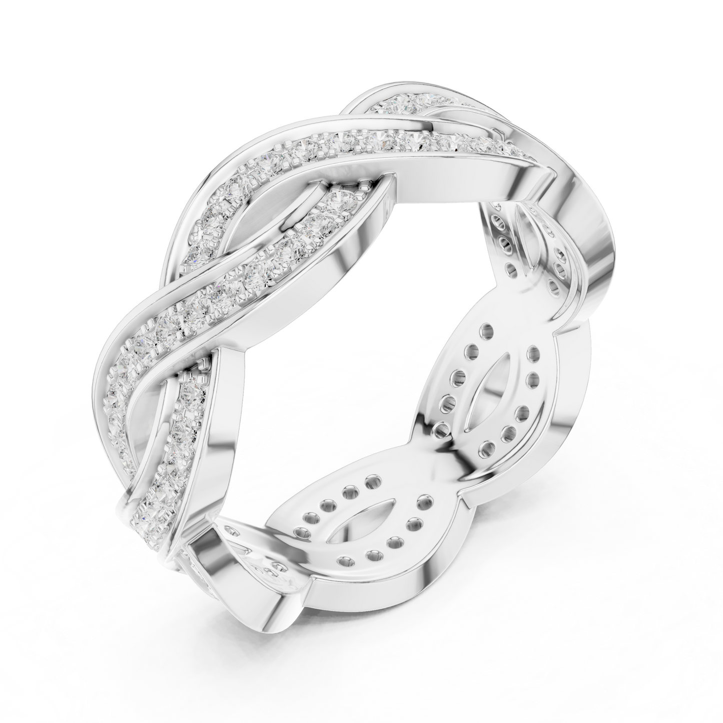 Round Cut Lab Grown Diamond Ring in Silver