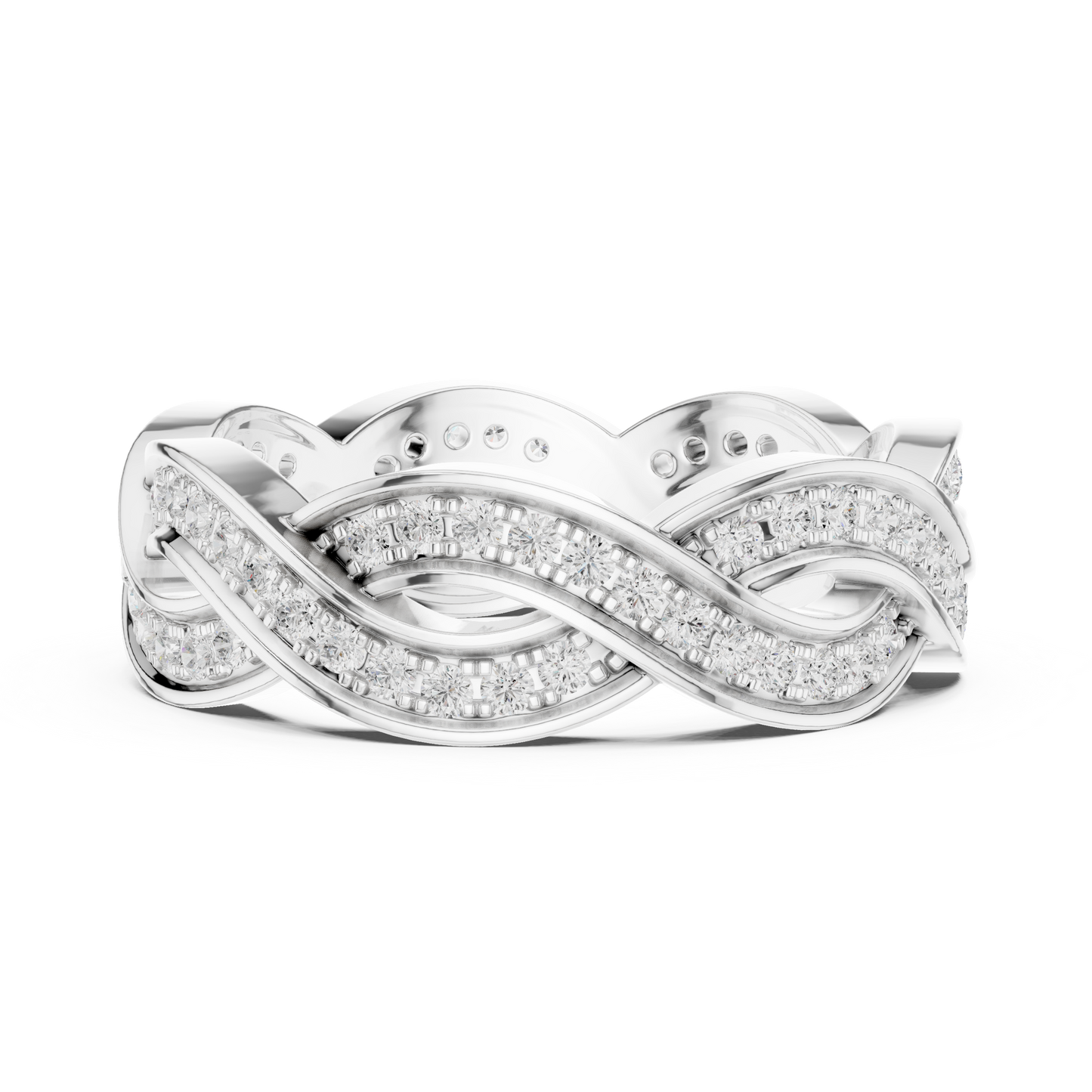 Round Cut Lab Grown Diamond Ring in White Gold