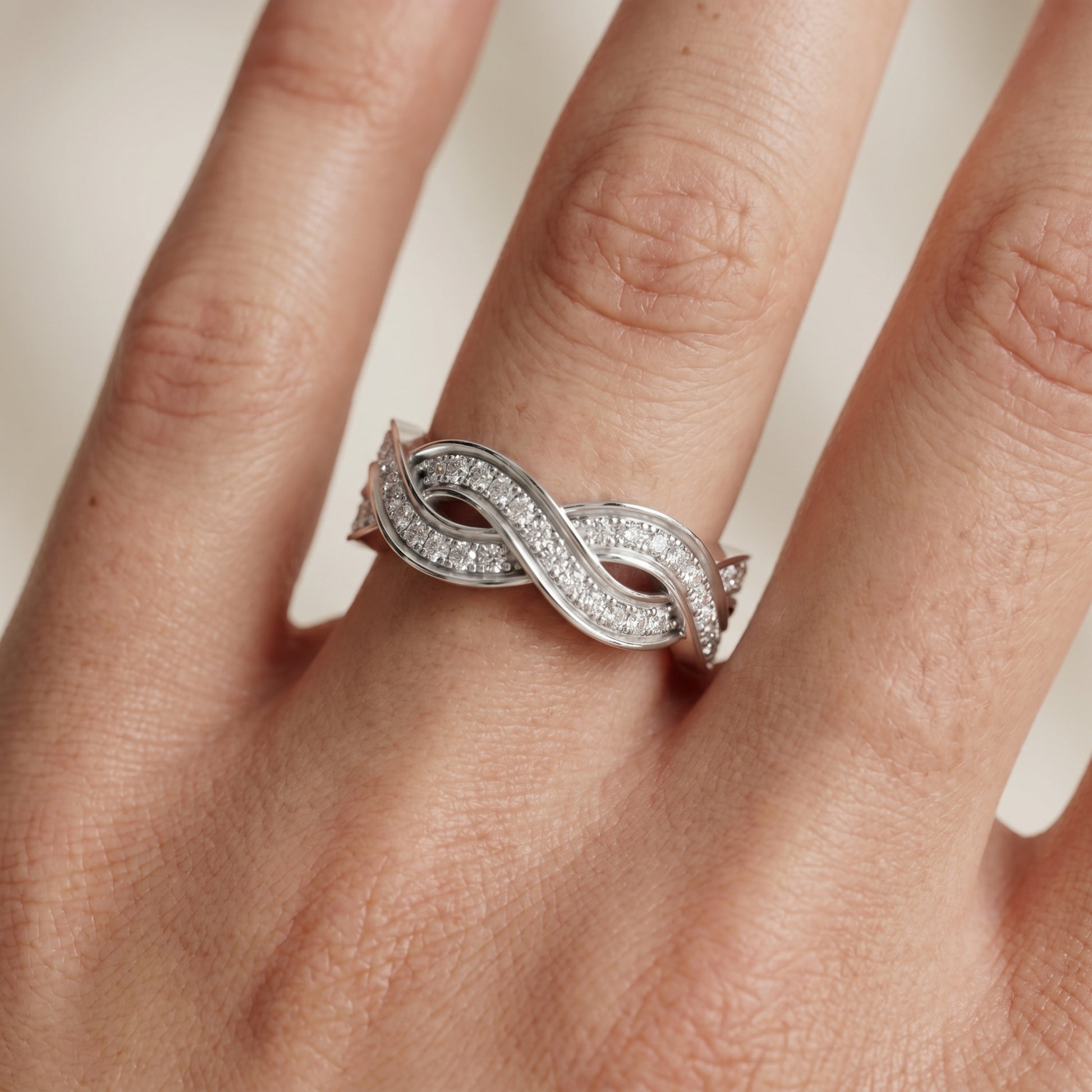 Round Cut Lab Grown Diamond Ring in White Gold