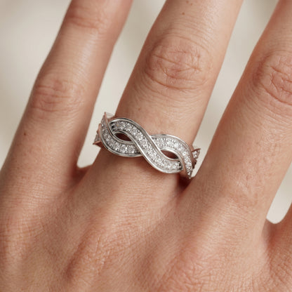 Round Cut Lab Grown Diamond Ring in White Gold
