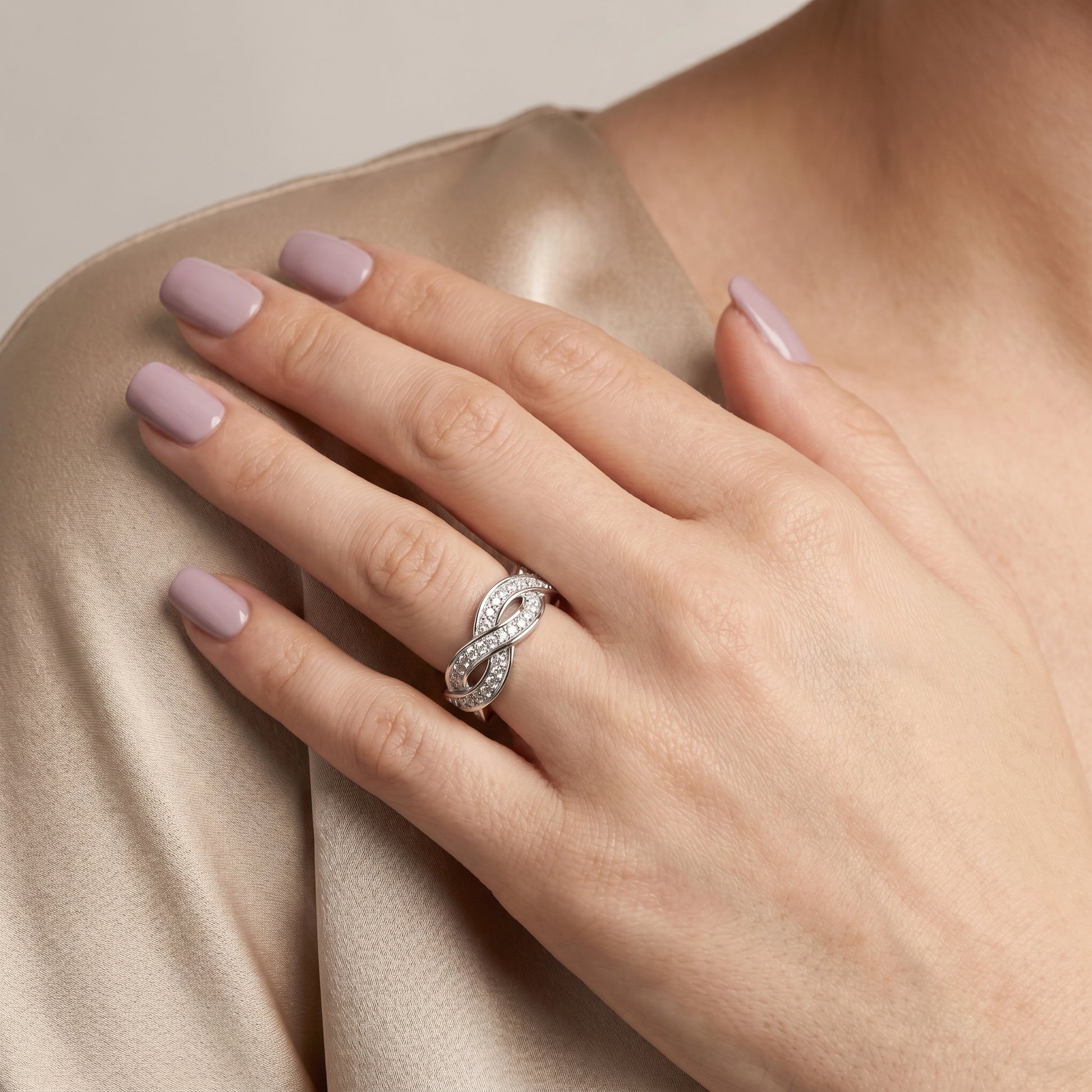 Round Cut Lab Grown Diamond Ring in Silver