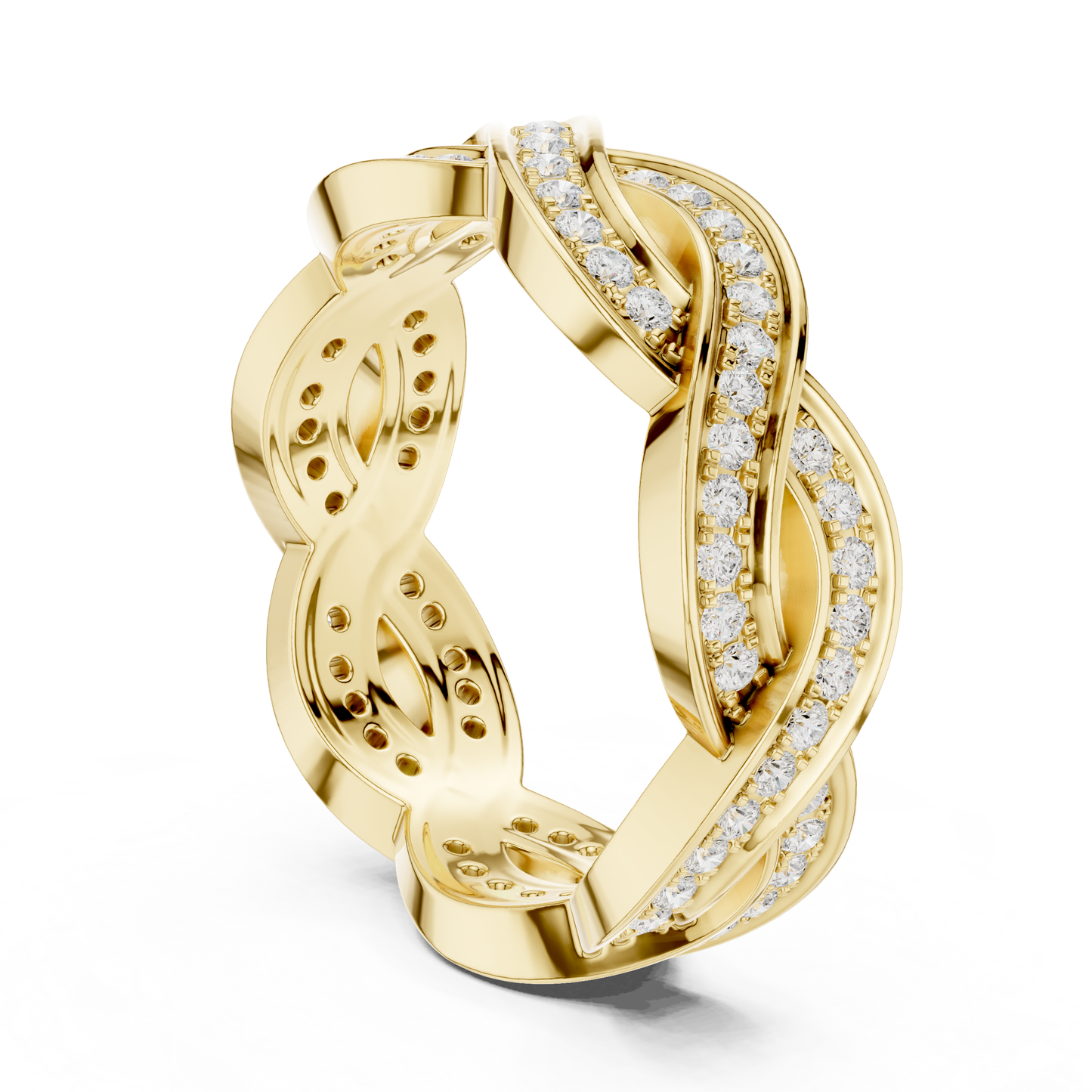 Round Cut Lab Grown Diamond Ring in Yellow Gold