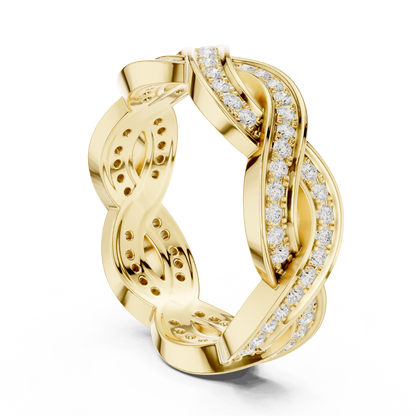 Round Cut Lab Grown Diamond Ring in Yellow Gold