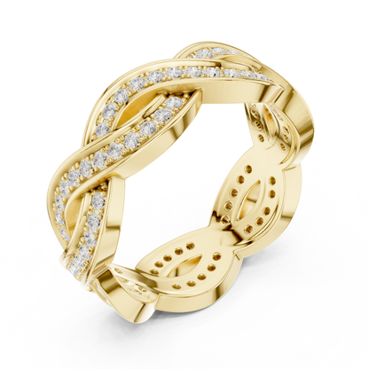 Round Cut Lab Grown Diamond Ring in Yellow Gold