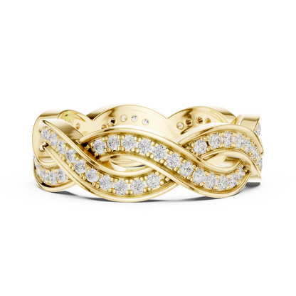 Round Cut Lab Grown Diamond Ring in Yellow Gold