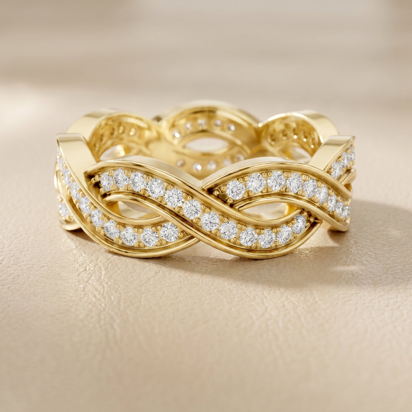Round Cut Lab Grown Diamond Ring in Yellow Gold