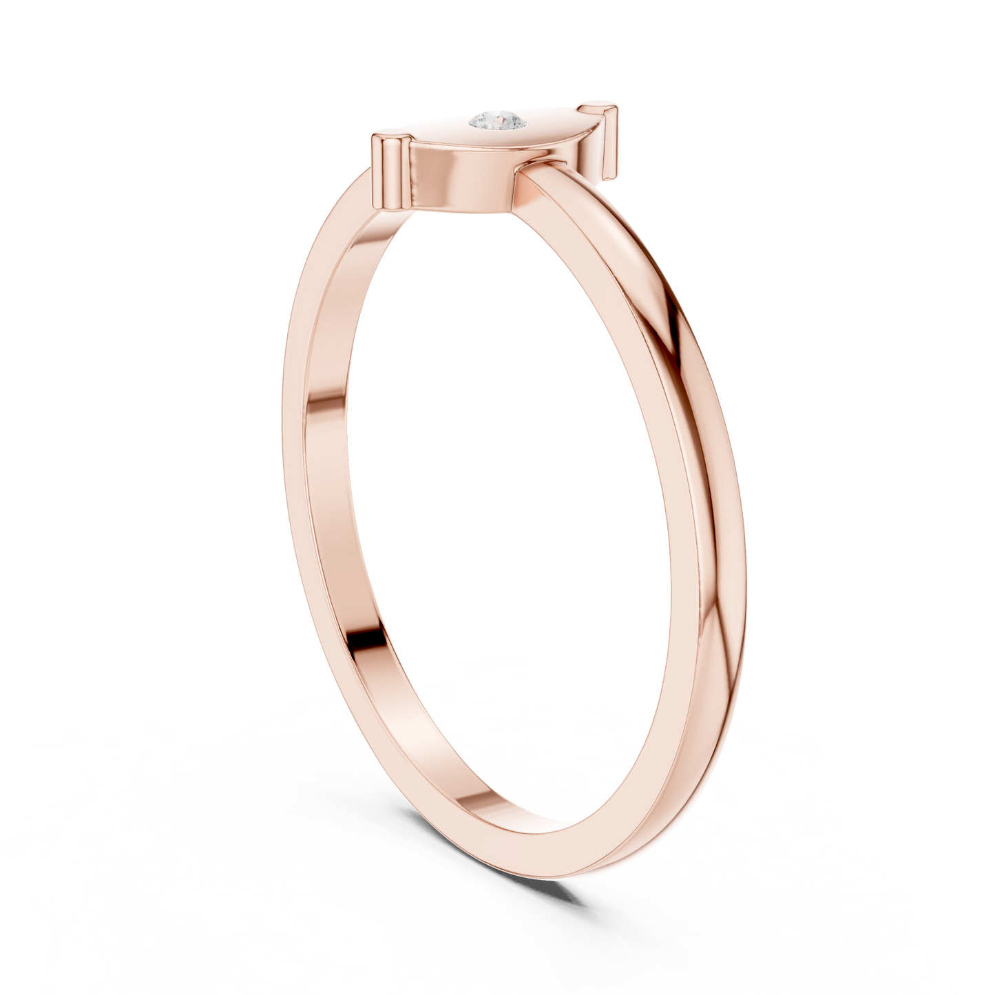 Round Cut Lab Grown Diamond Ring in Rose Gold