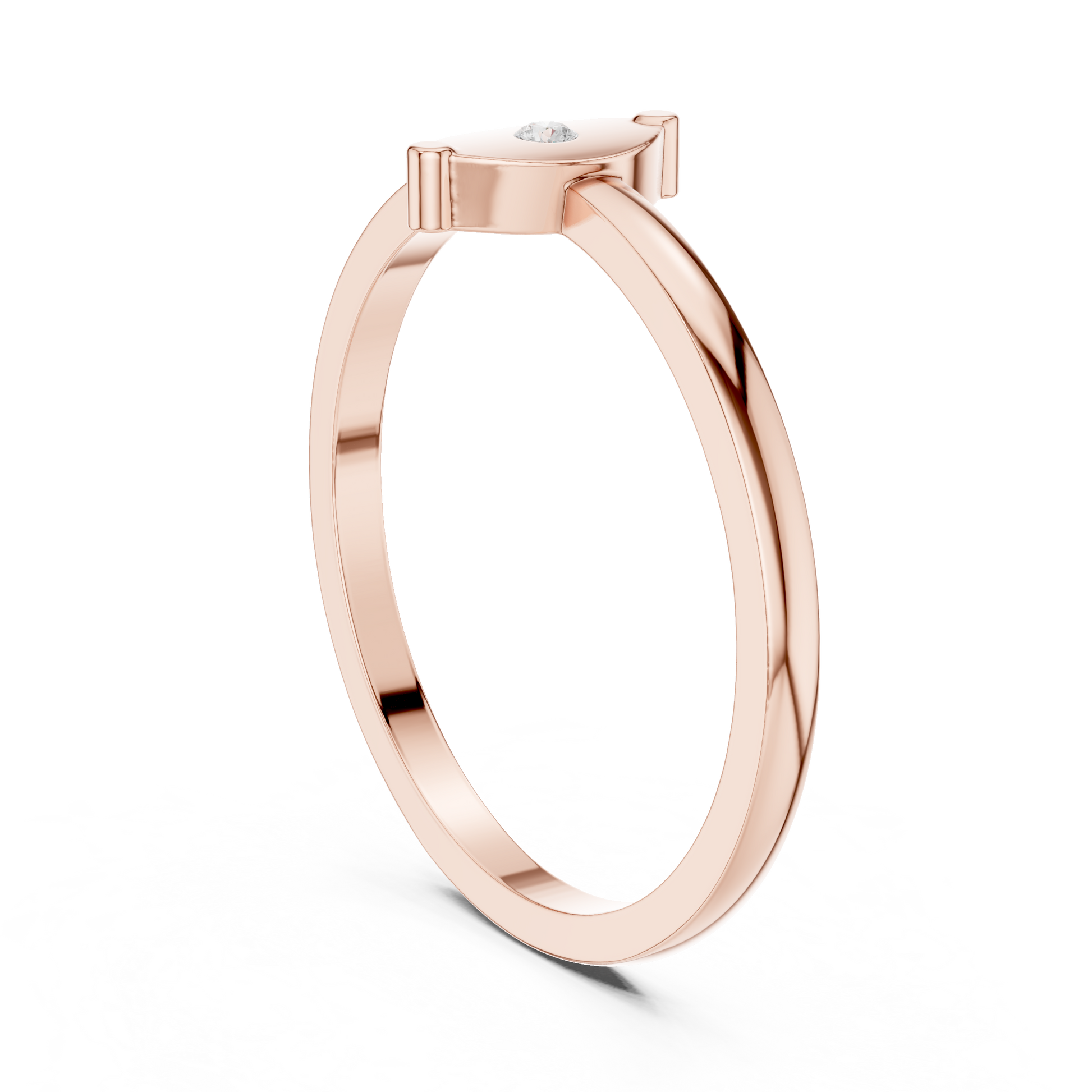 Round Cut Lab Grown Diamond Ring in Rose Gold