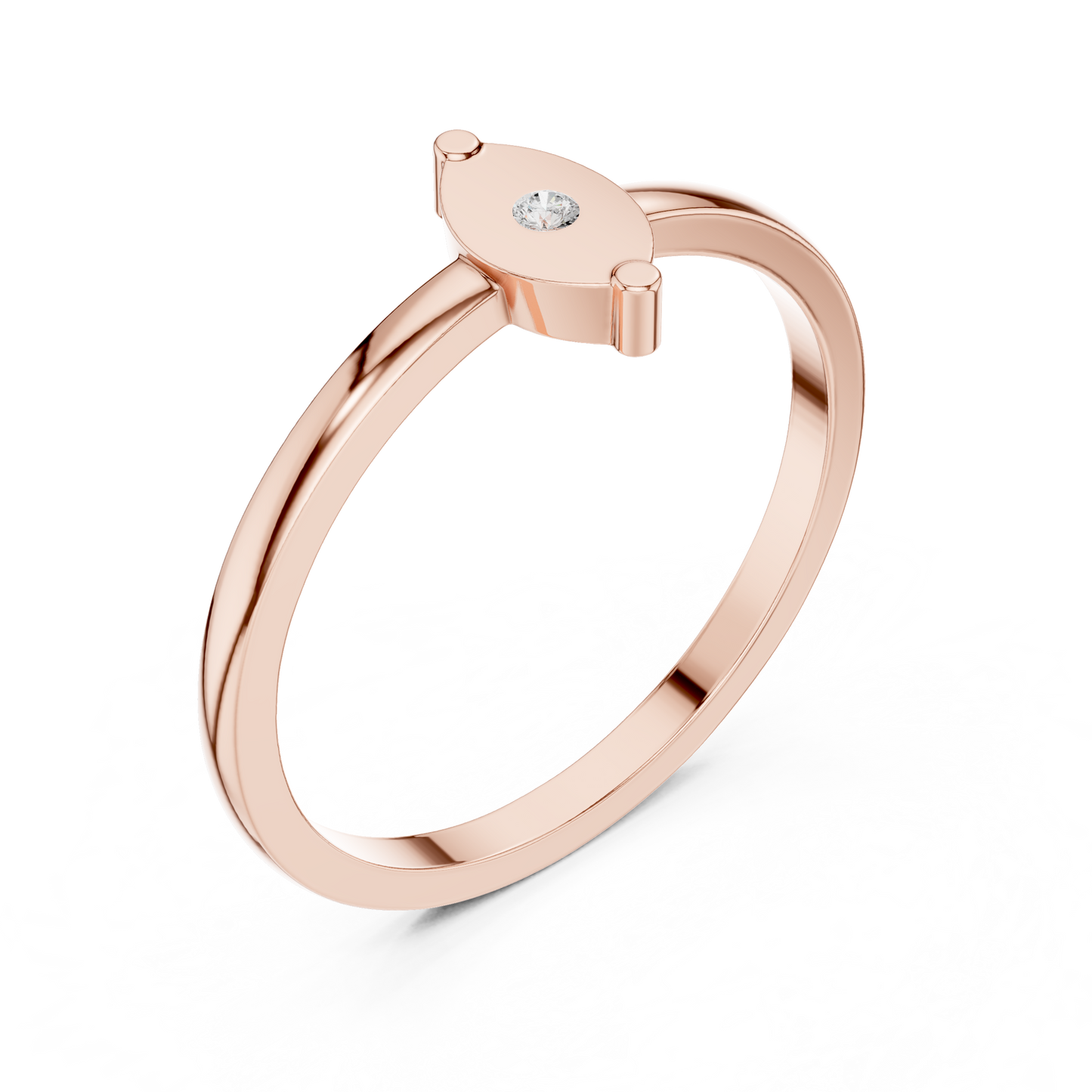 Round Cut Lab Grown Diamond Ring in Rose Gold