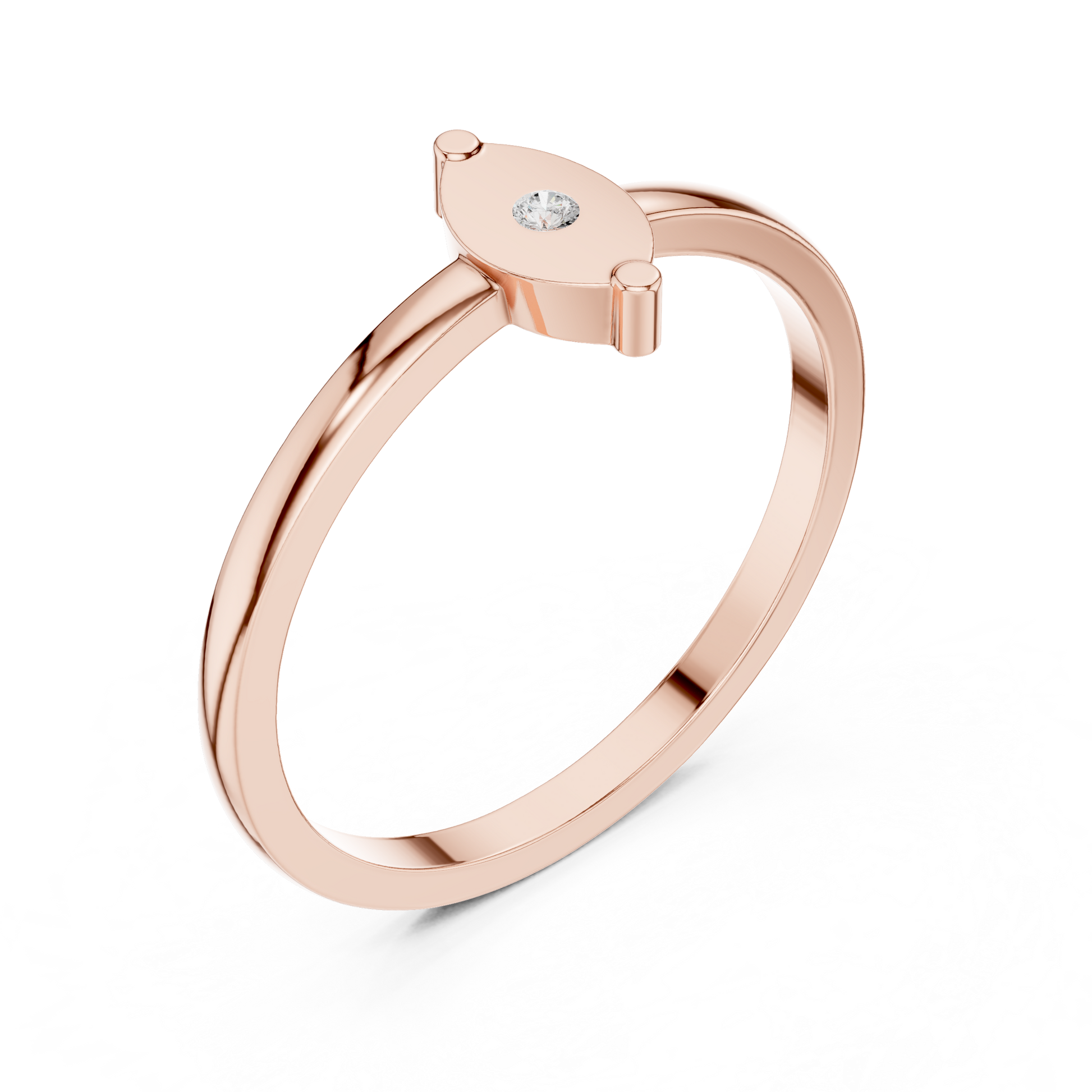 Round Cut Lab Grown Diamond Ring in Rose Gold