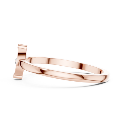 Round Cut Lab Grown Diamond Ring in Rose Gold
