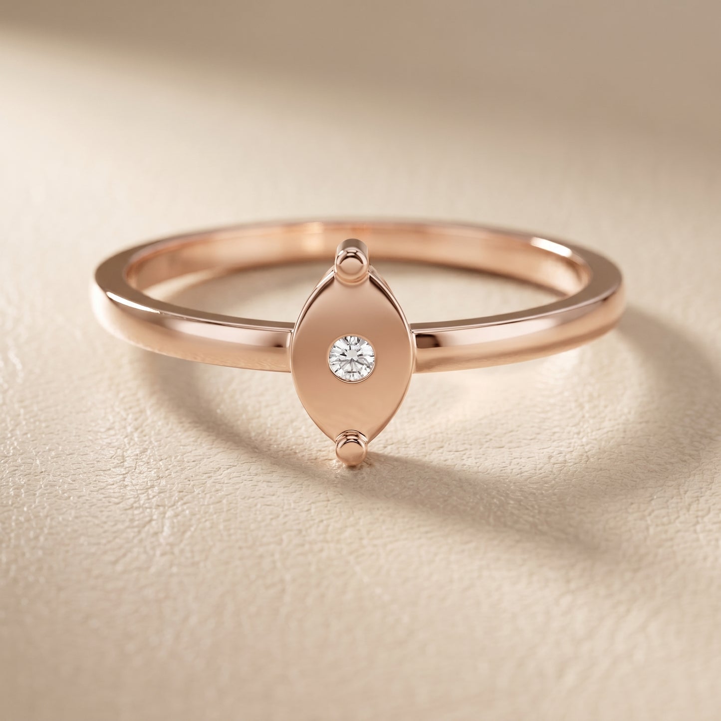 Round Cut Lab Grown Diamond Ring in Rose Gold