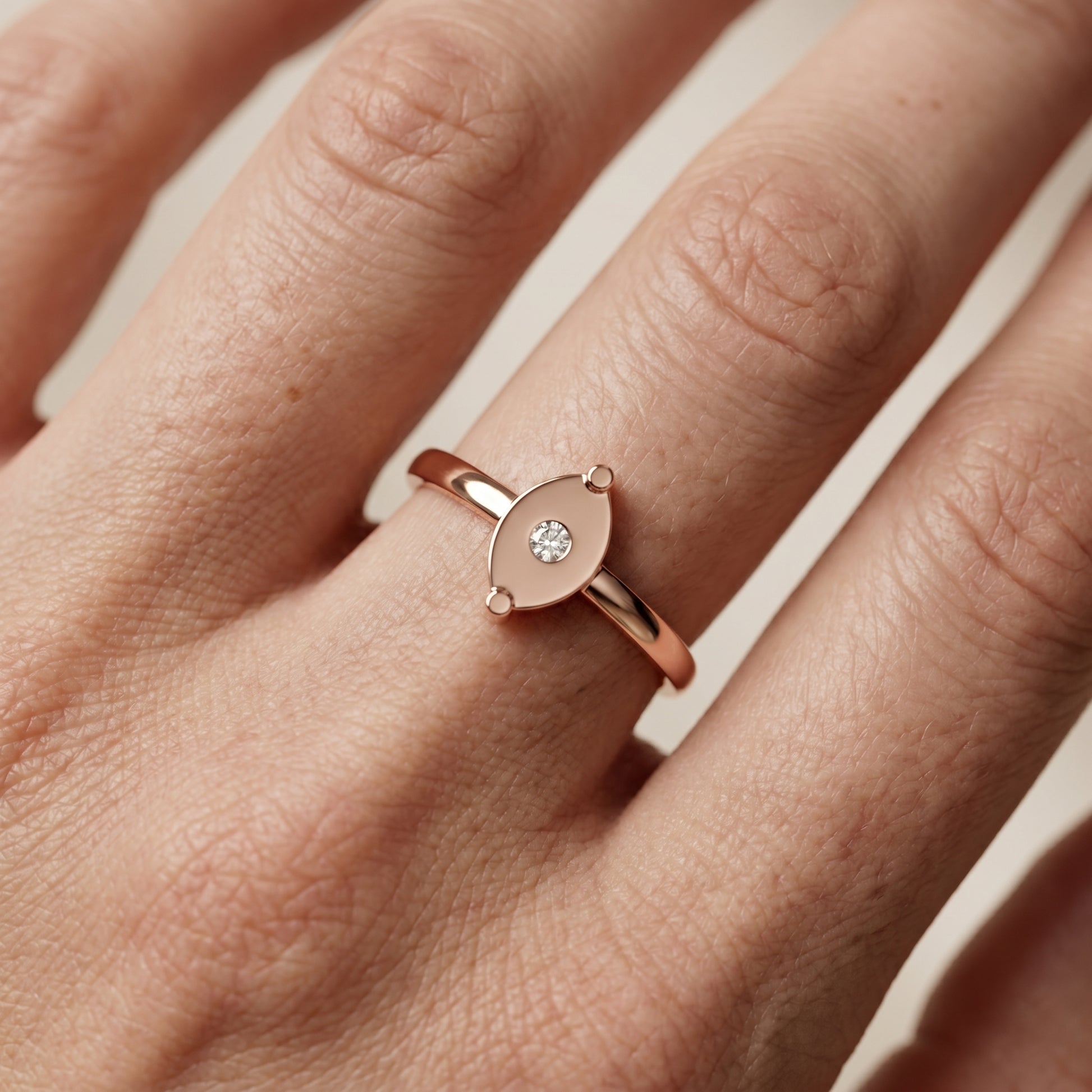 Round Cut Lab Grown Diamond Ring in Rose Gold