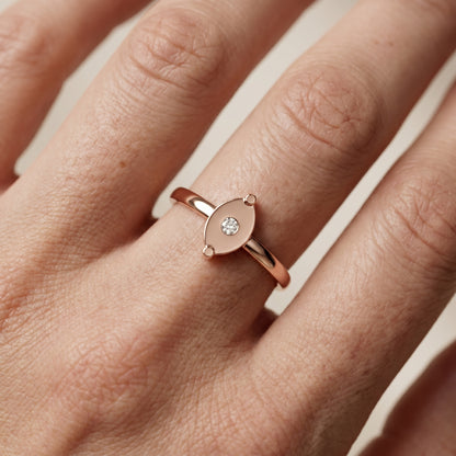 Round Cut Lab Grown Diamond Ring in Rose Gold
