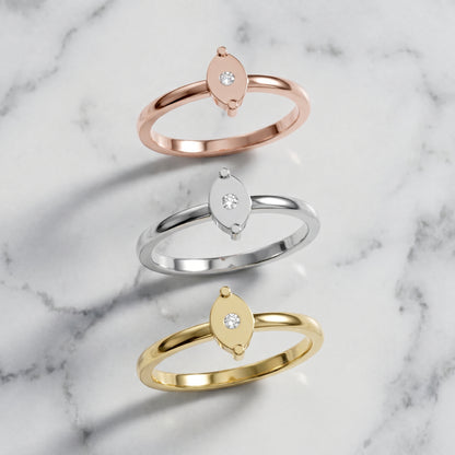 Round Cut Lab Grown Diamond Ring in White Gold