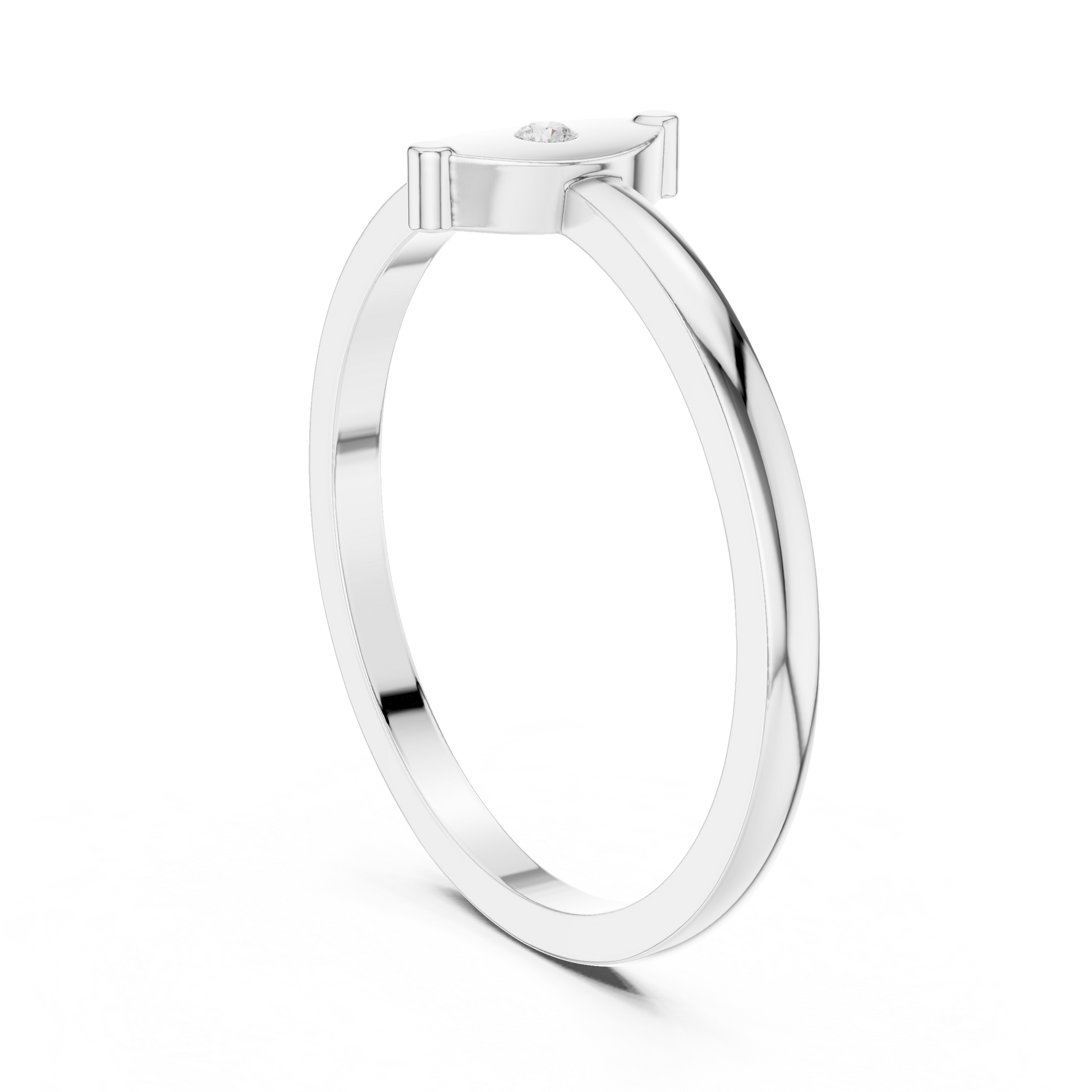 Round Cut Lab Grown Diamond Ring in Silver
