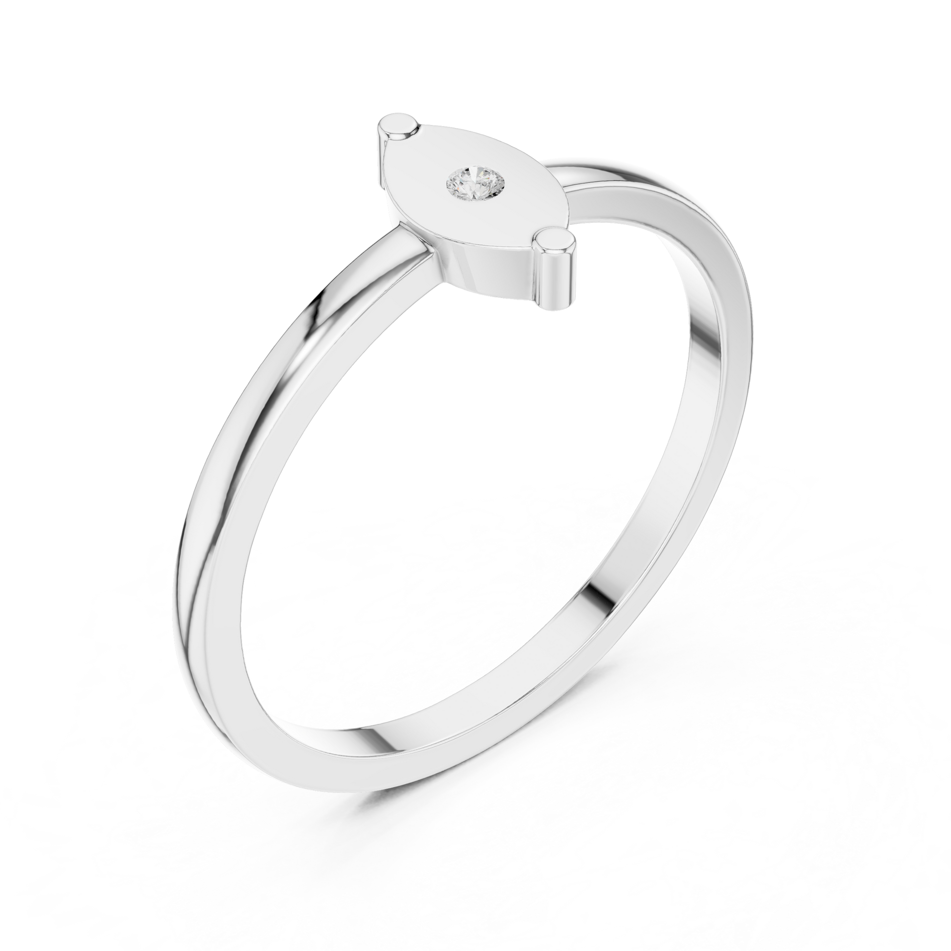 Round Cut Lab Grown Diamond Ring in White Gold