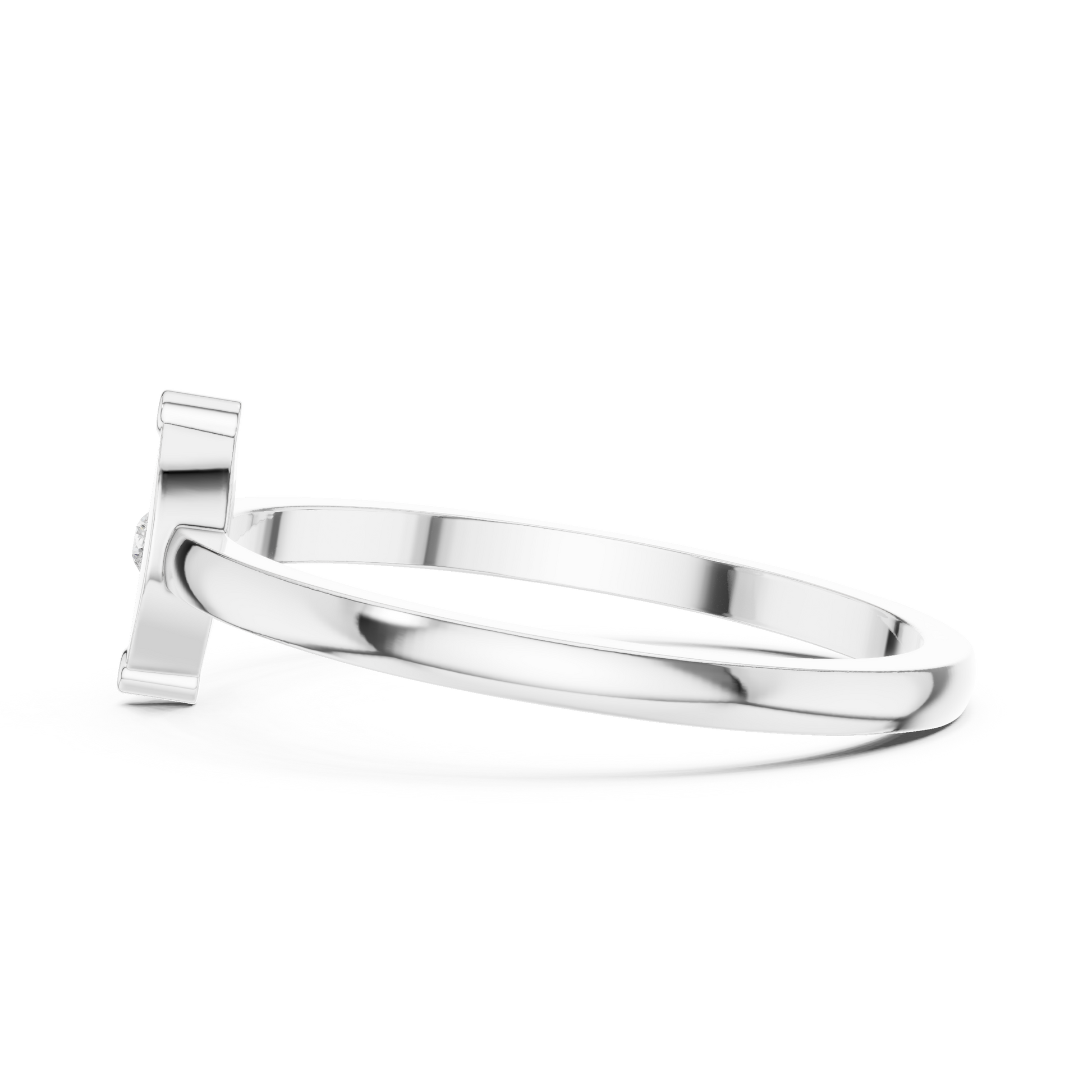 Round Cut Lab Grown Diamond Ring in Platinum