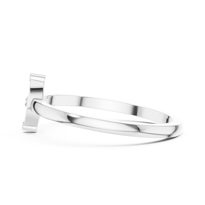 Round Cut Lab Grown Diamond Ring in Platinum