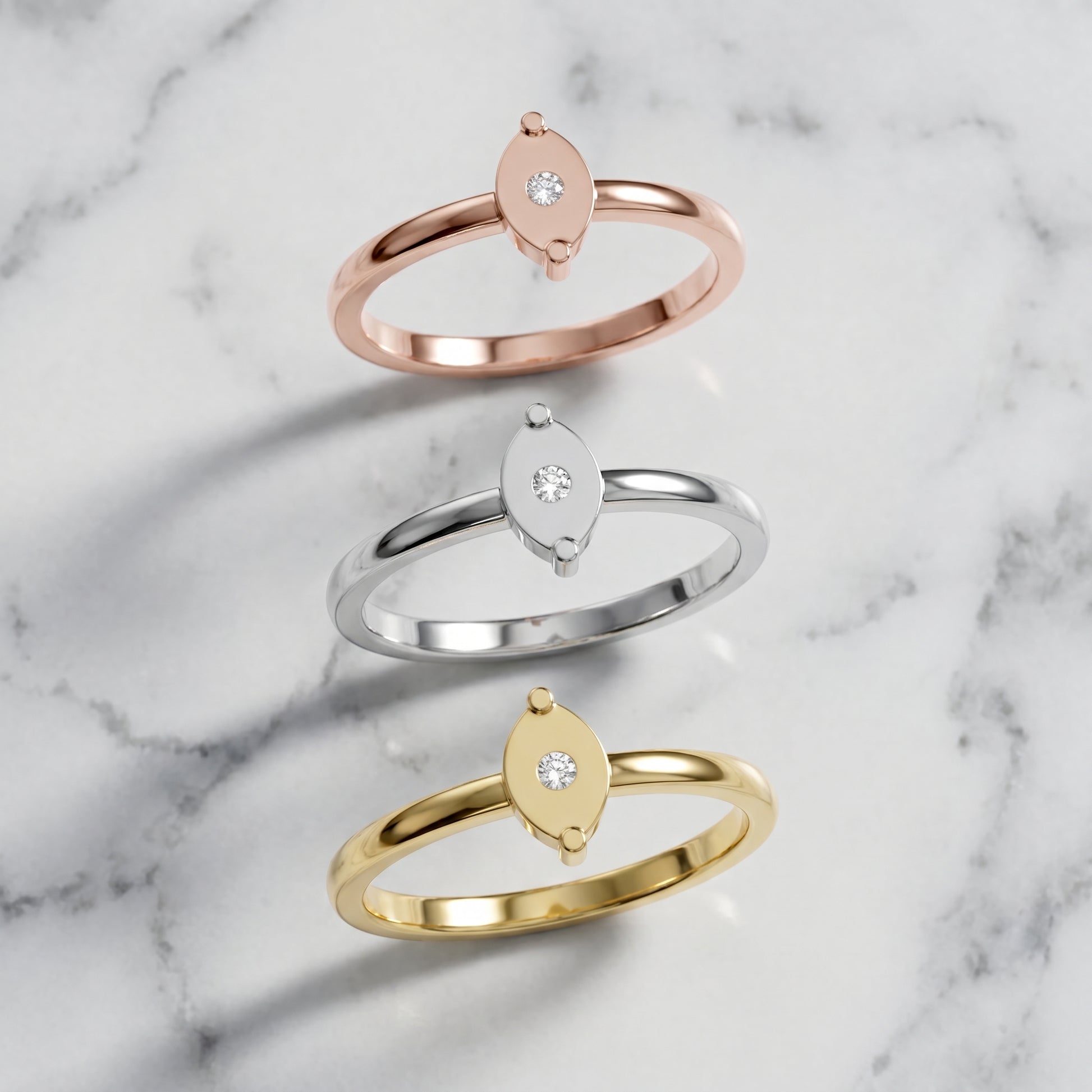 Round Cut Lab Grown Diamond Ring in Yellow Gold