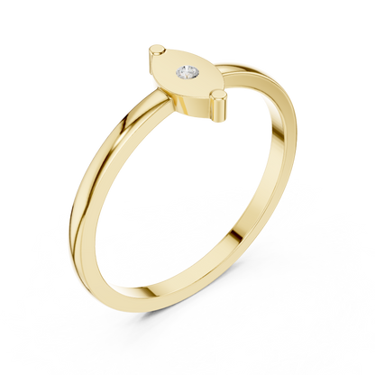 Round Cut Lab Grown Diamond Ring in Yellow Gold