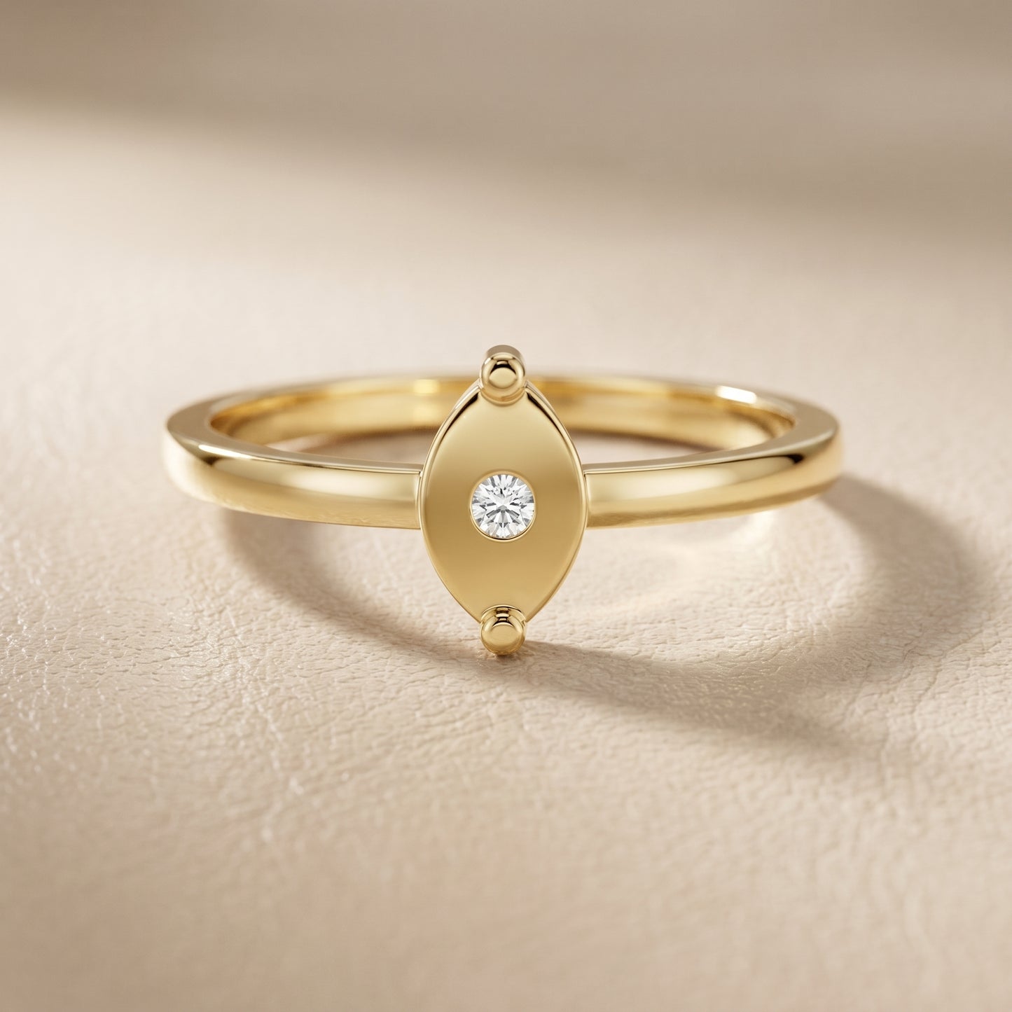 Round Cut Lab Grown Diamond Ring in Yellow Gold