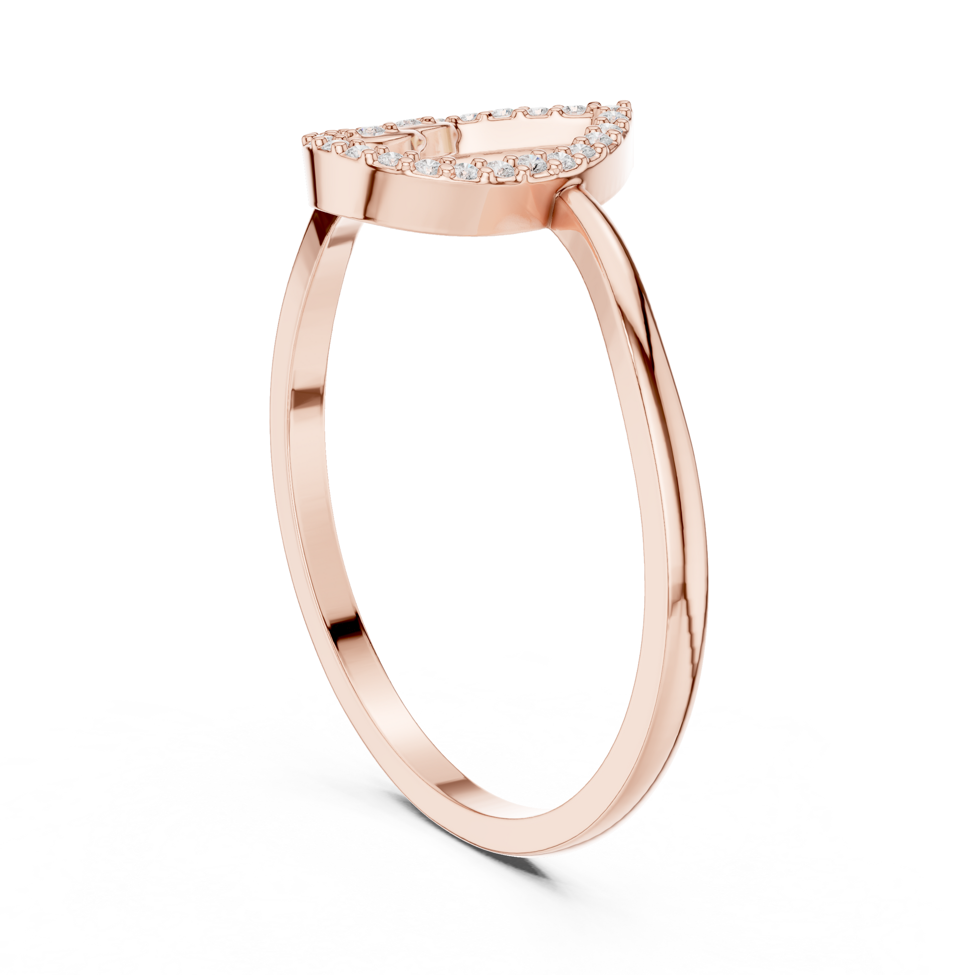 Round Cut Lab Grown Diamond Ring in Rose Gold