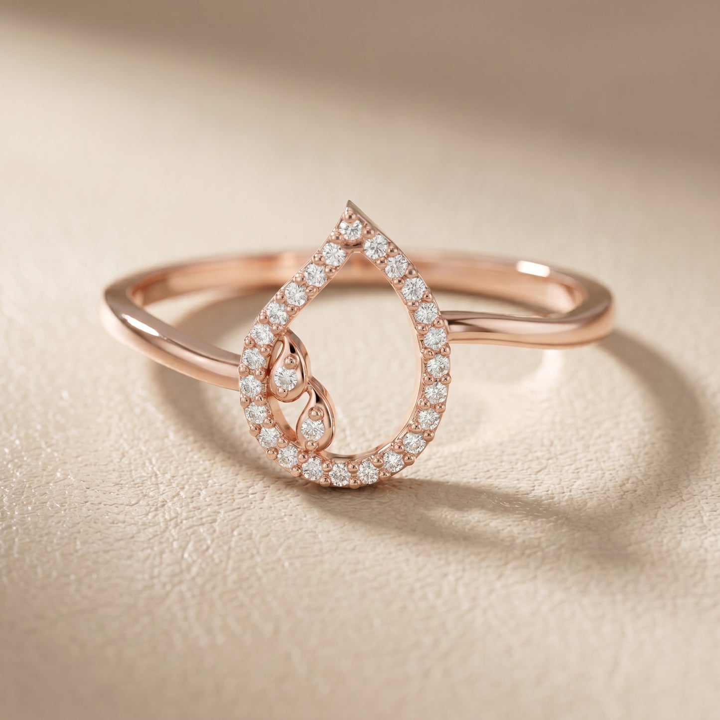 Round Cut Lab Grown Diamond Ring in Rose Gold