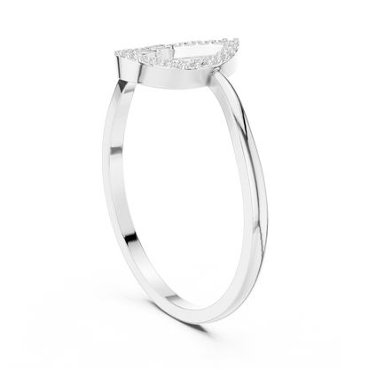 Round Cut Lab Grown Diamond Ring in White Gold