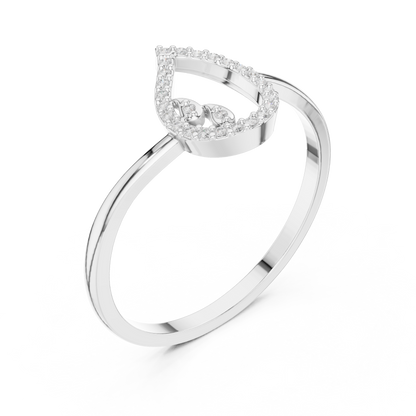 Round Cut Lab Grown Diamond Ring in White Gold