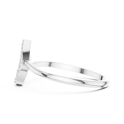 Round Cut Lab Grown Diamond Ring in Silver