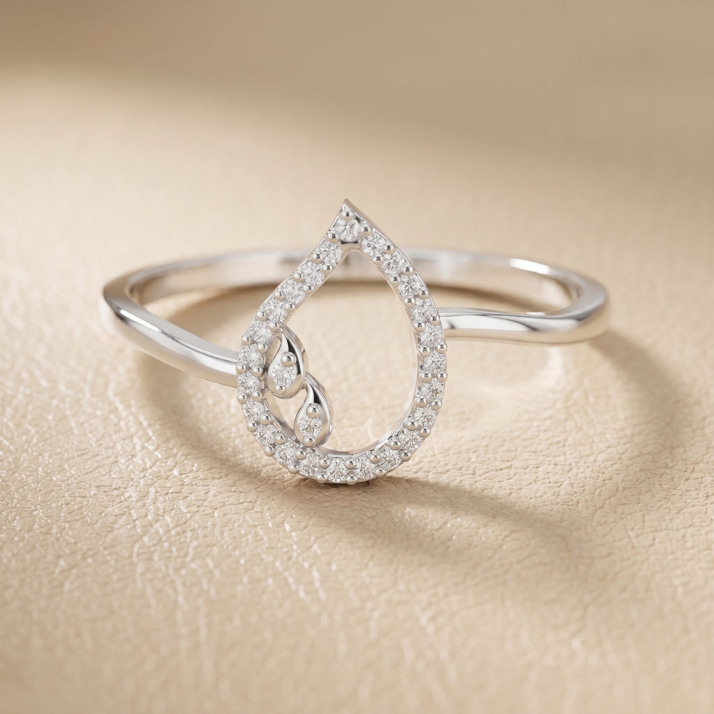Round Cut Lab Grown Diamond Ring in White Gold