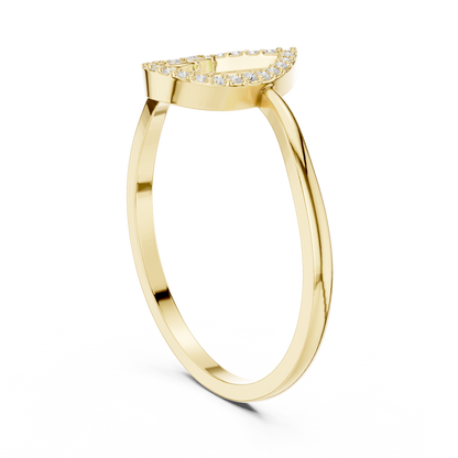 Round Cut Lab Grown Diamond Ring in Yellow Gold