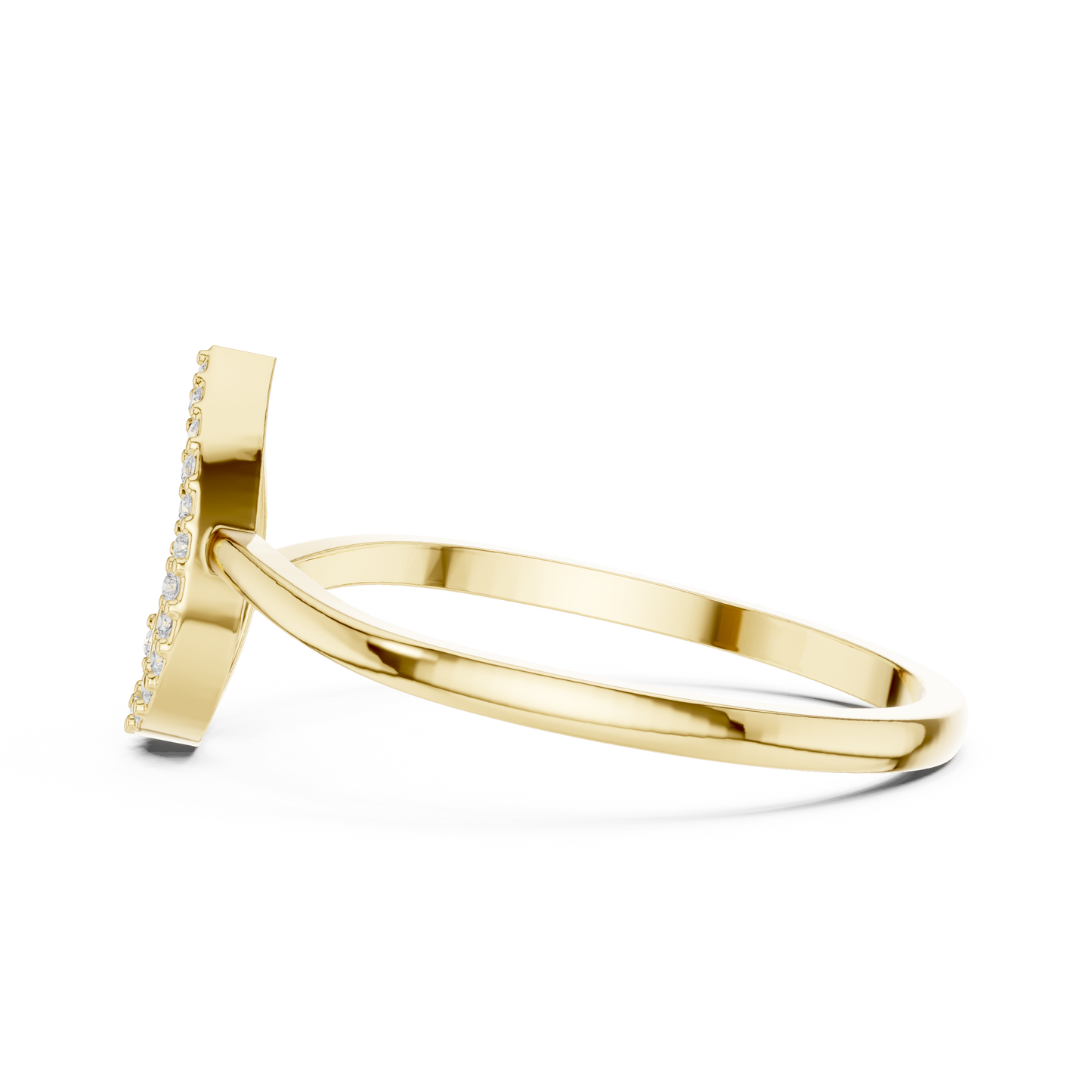 Round Cut Lab Grown Diamond Ring in Yellow Gold