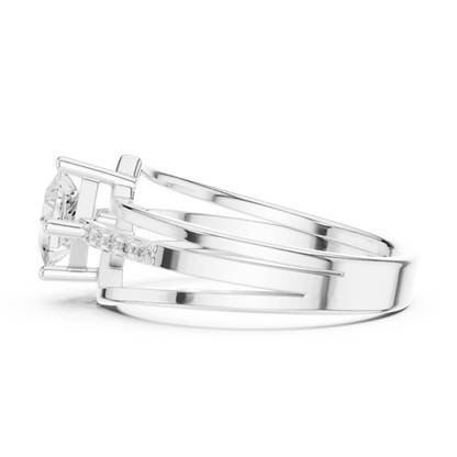 Princess Round Cut Lab Grown Diamond Ring in Platinum