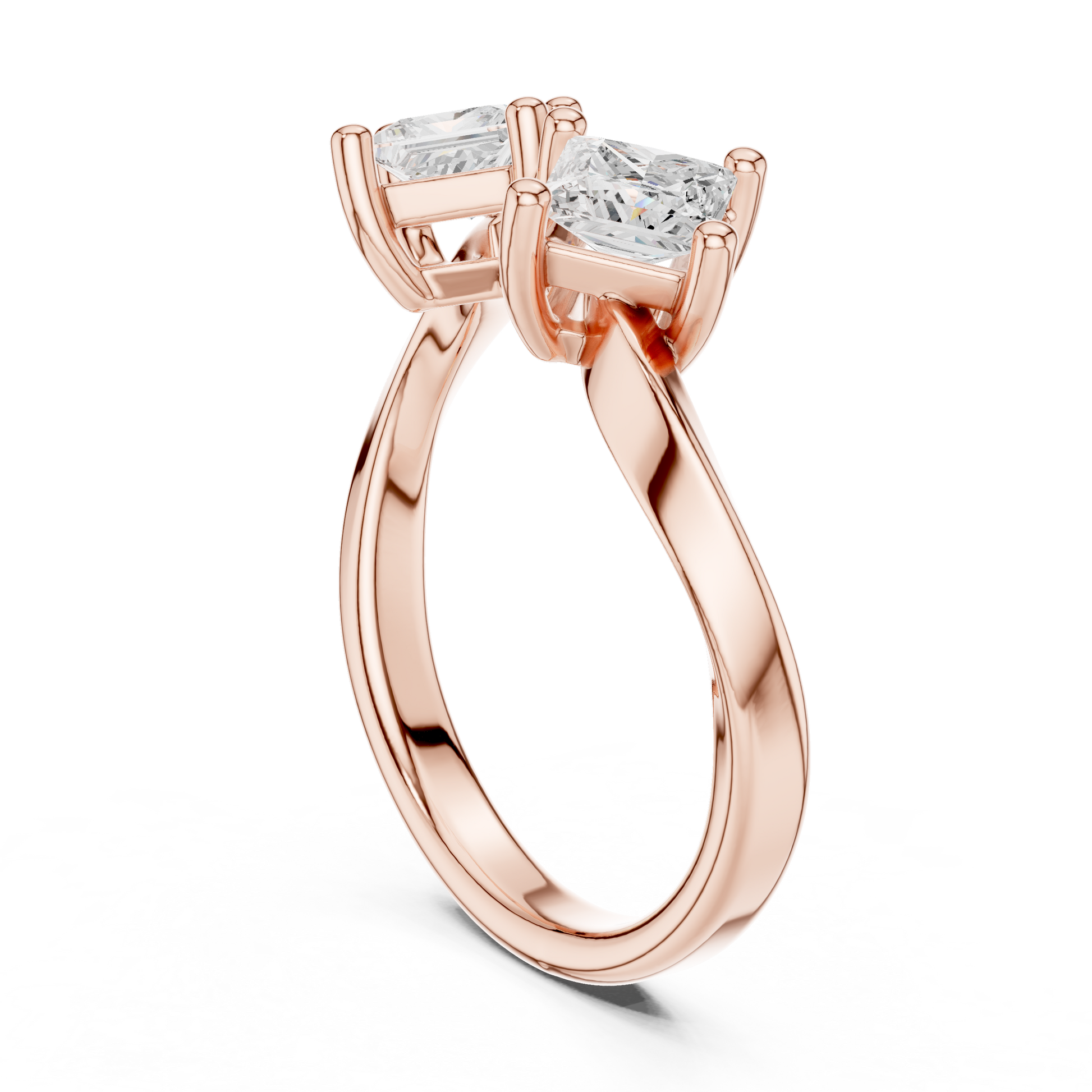 Princess Cut Lab Grown Diamond Ring in Rose Gold
