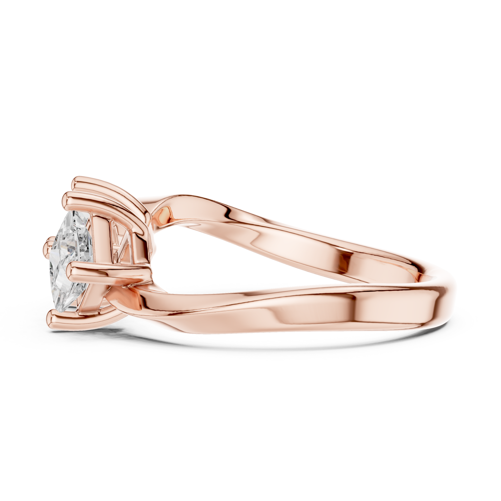 Princess Cut Lab Grown Diamond Ring in Rose Gold