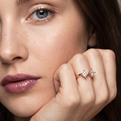 Princess Cut Lab Grown Diamond Ring in Rose Gold