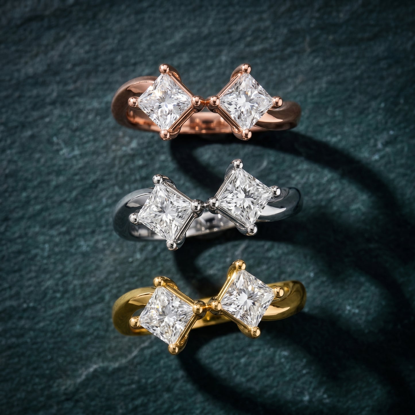Princess Cut Lab Grown Diamond Ring in White Gold