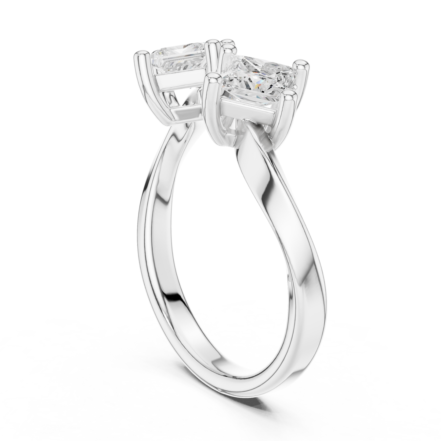 Princess Cut Lab Grown Diamond Ring in White Gold