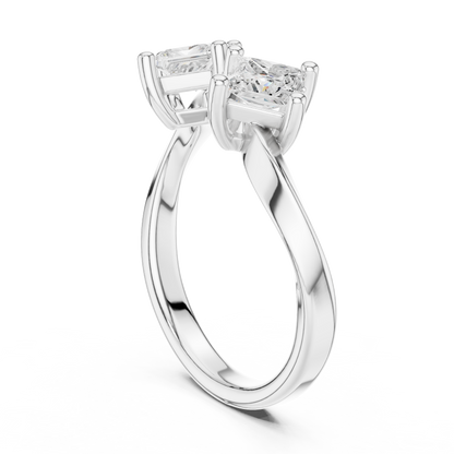 Princess Cut Lab Grown Diamond Ring in White Gold