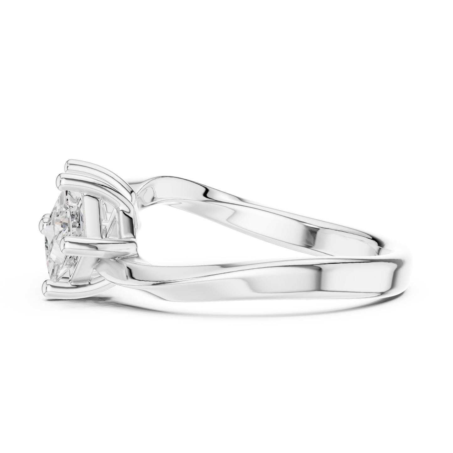 Princess Cut Lab Grown Diamond Ring in White Gold