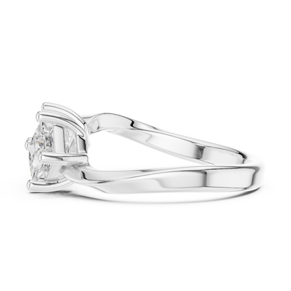 Princess Cut Lab Grown Diamond Ring in White Gold