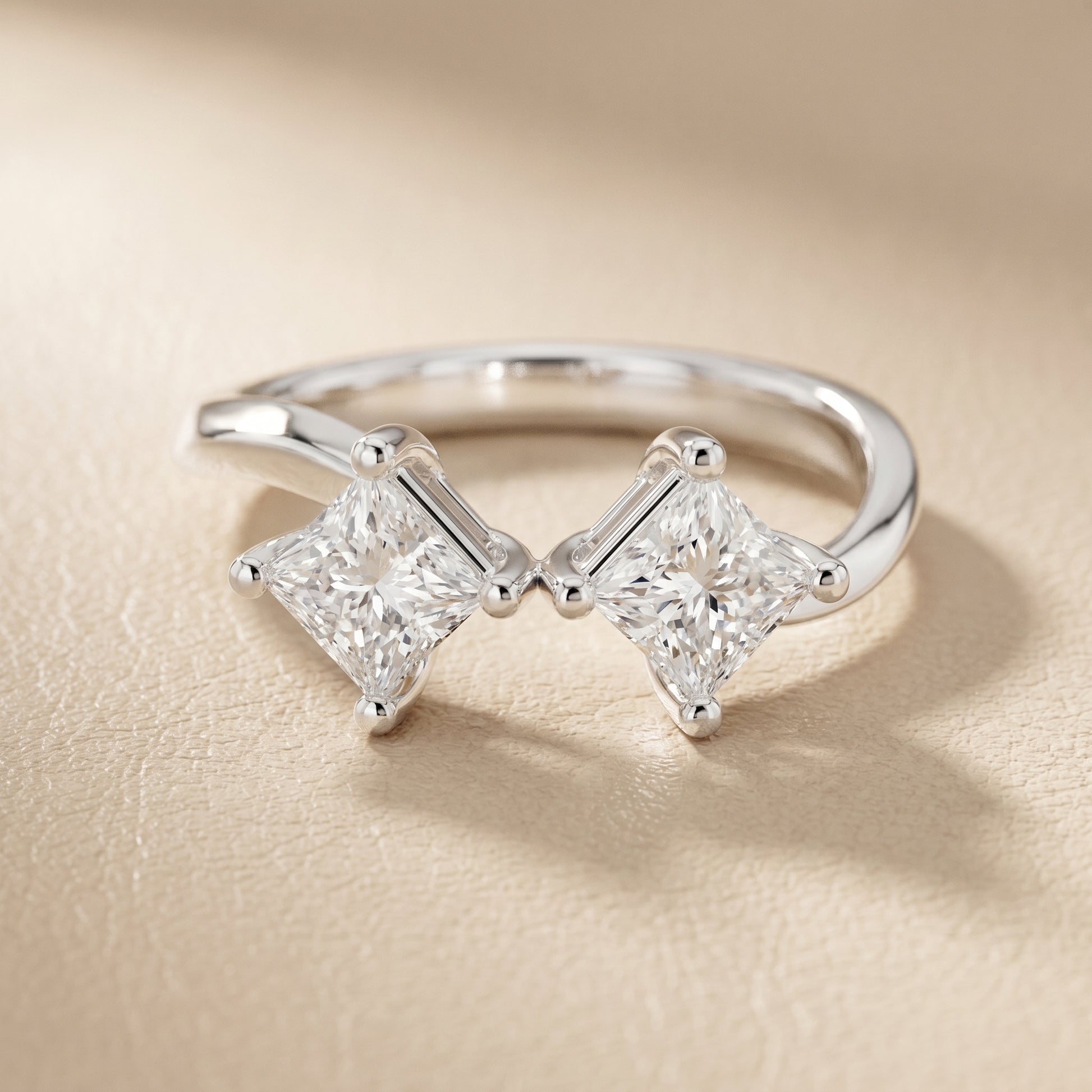 Princess Cut Lab Grown Diamond Ring in Silver