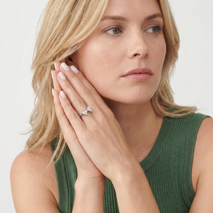 Princess Cut Lab Grown Diamond Ring in Silver