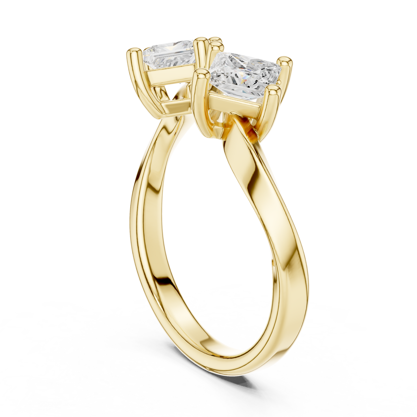 Princess Cut Lab Grown Diamond Ring in Yellow Gold