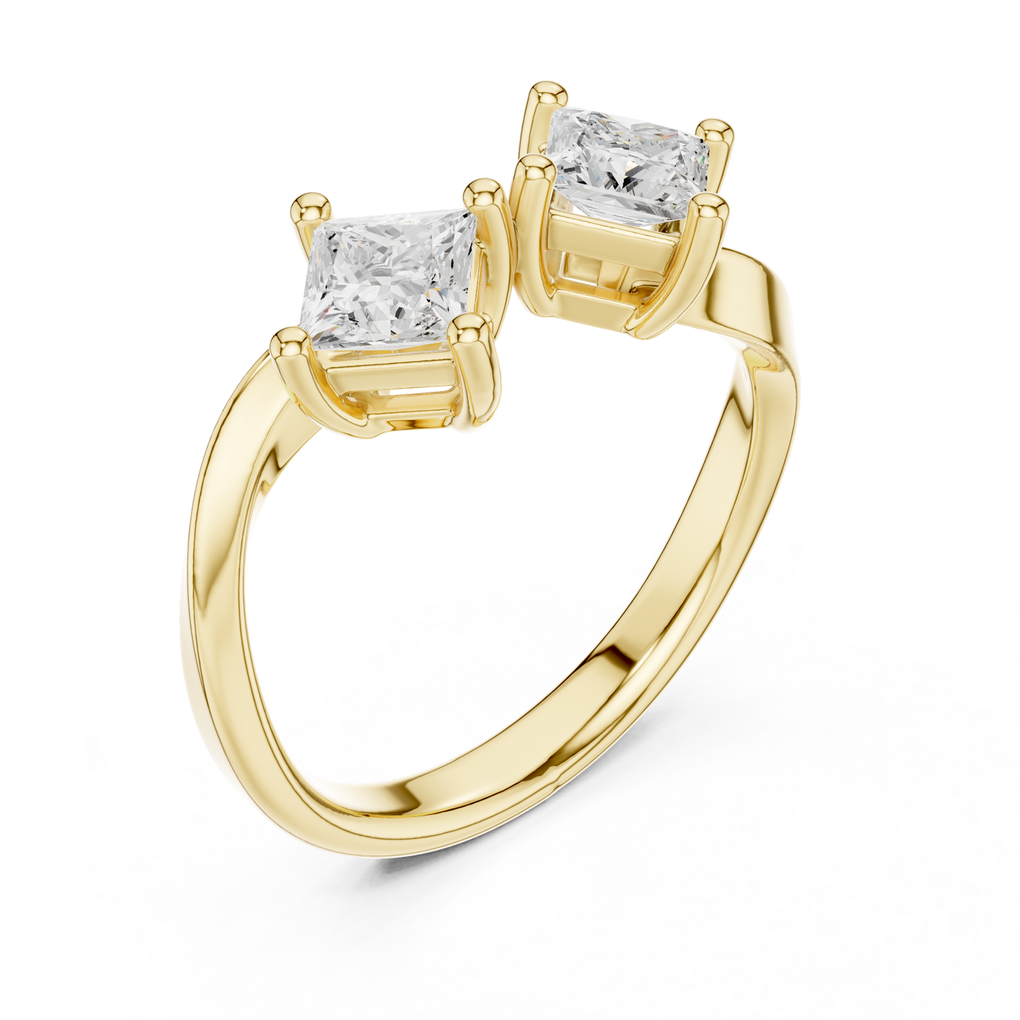 Princess Cut Lab Grown Diamond Ring in Yellow Gold