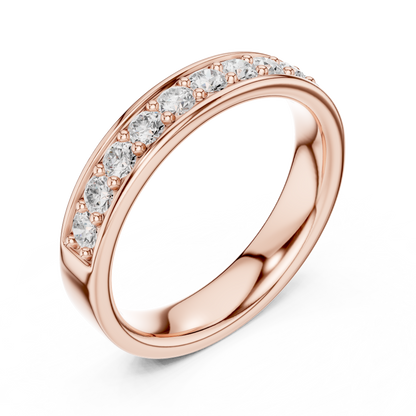 Round Cut Lab Grown Diamond Ring in Rose Gold