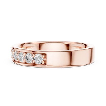 Round Cut Lab Grown Diamond Ring in Rose Gold